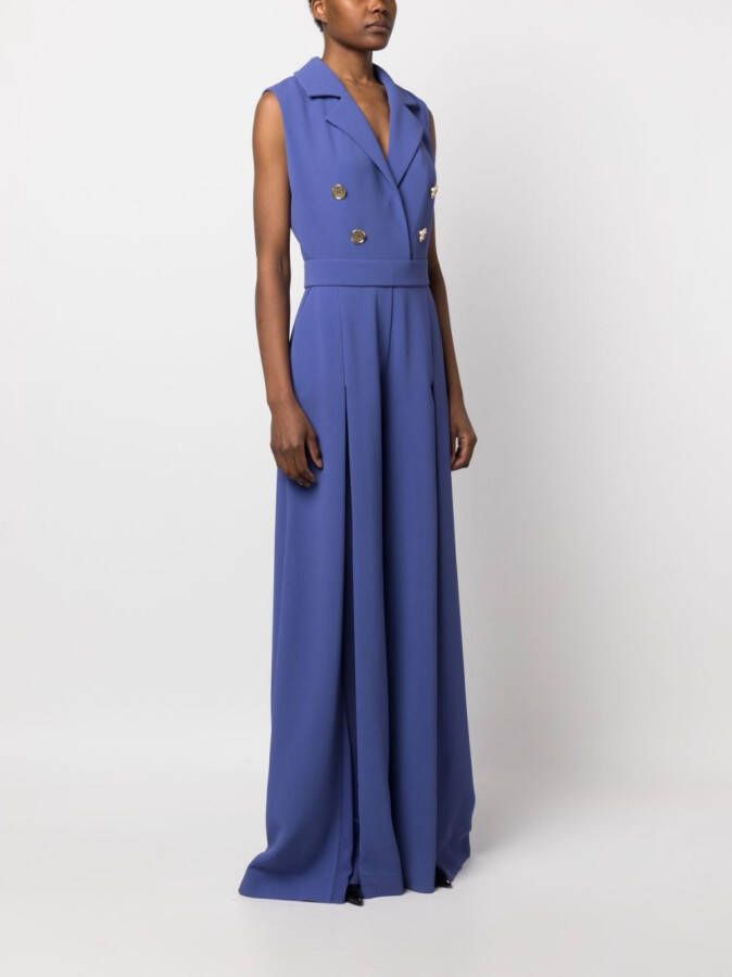 Elie Saab Jumpsuit met wijde pijpen Paars