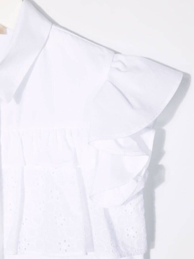 ELIE SAAB JUNIOR Shirt met ruches Wit