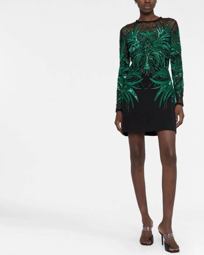 Elie Saab Mini-jurk met geborduurde kralen Groen