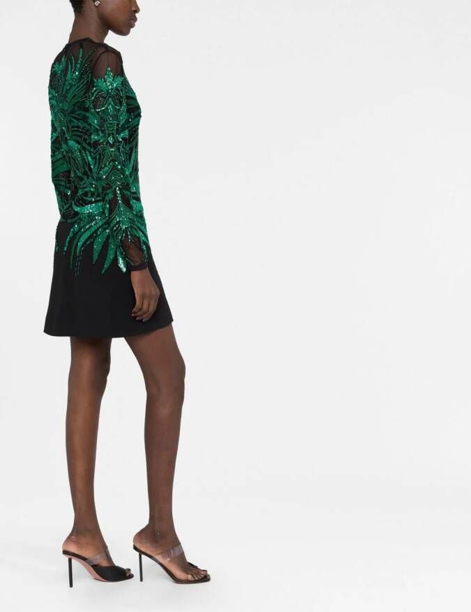 Elie Saab Mini-jurk met geborduurde kralen Groen