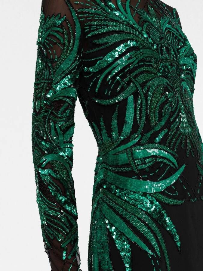 Elie Saab Mini-jurk met geborduurde kralen Groen