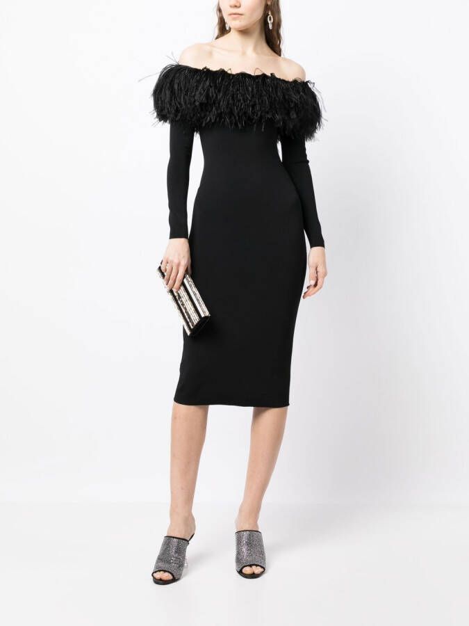 Elie Saab Off-shoulder mini-jurk Zwart