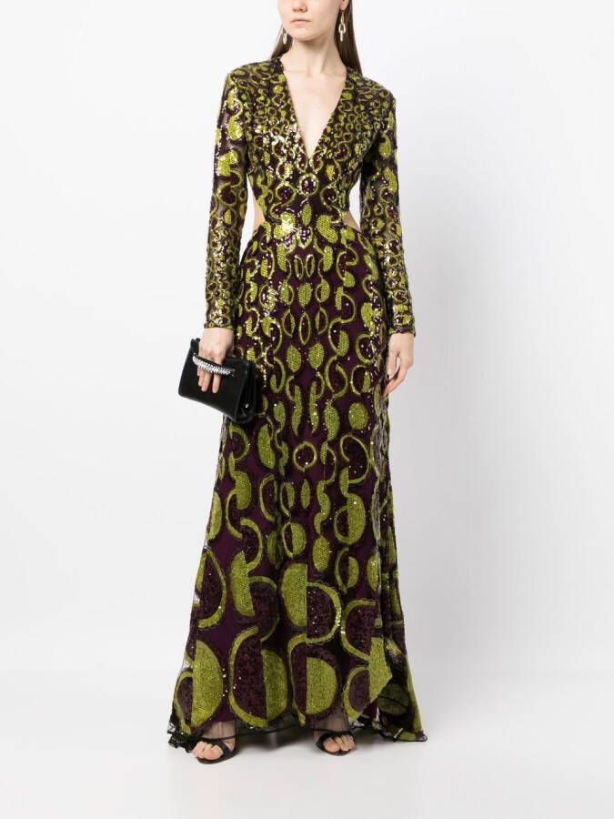 Elie Saab Avondjurk met open rug Groen