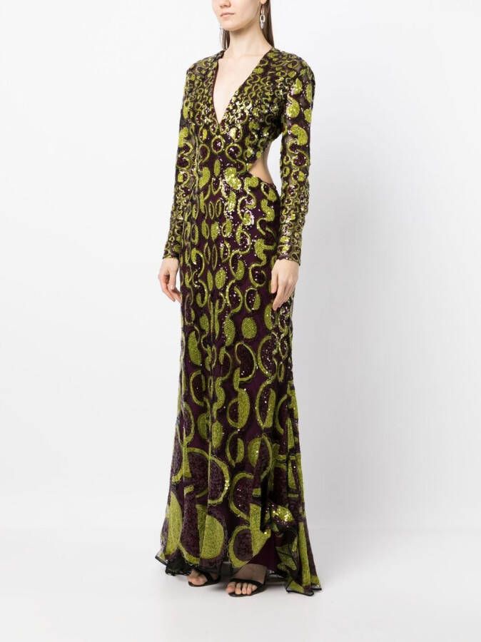 Elie Saab Avondjurk met open rug Groen