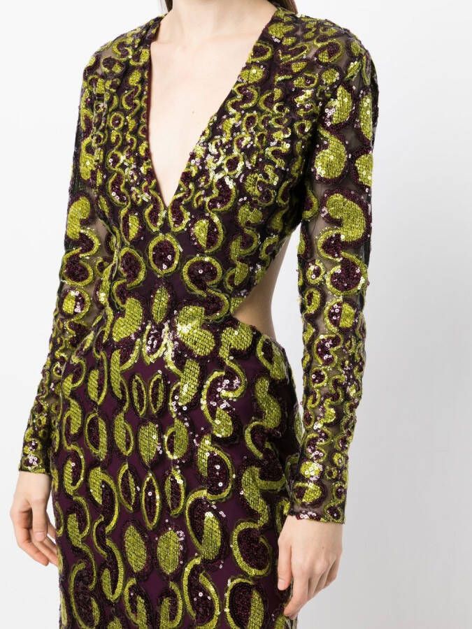 Elie Saab Avondjurk met open rug Groen