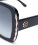 Elie Saab oversized vierkante zonnebril Zwart - Thumbnail 3