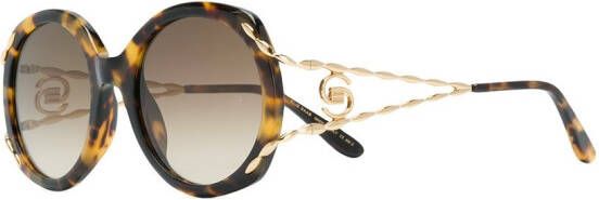 Elie Saab schildersgrote logo-zonnebril Bruin