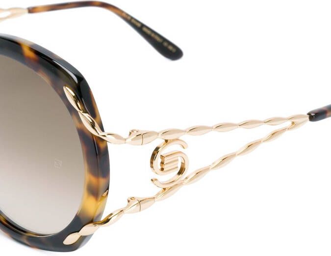 Elie Saab schildersgrote logo-zonnebril Bruin