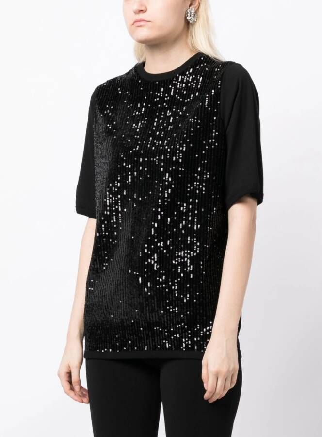 Elie Saab T-shirt verfraaid met pailletten Zwart