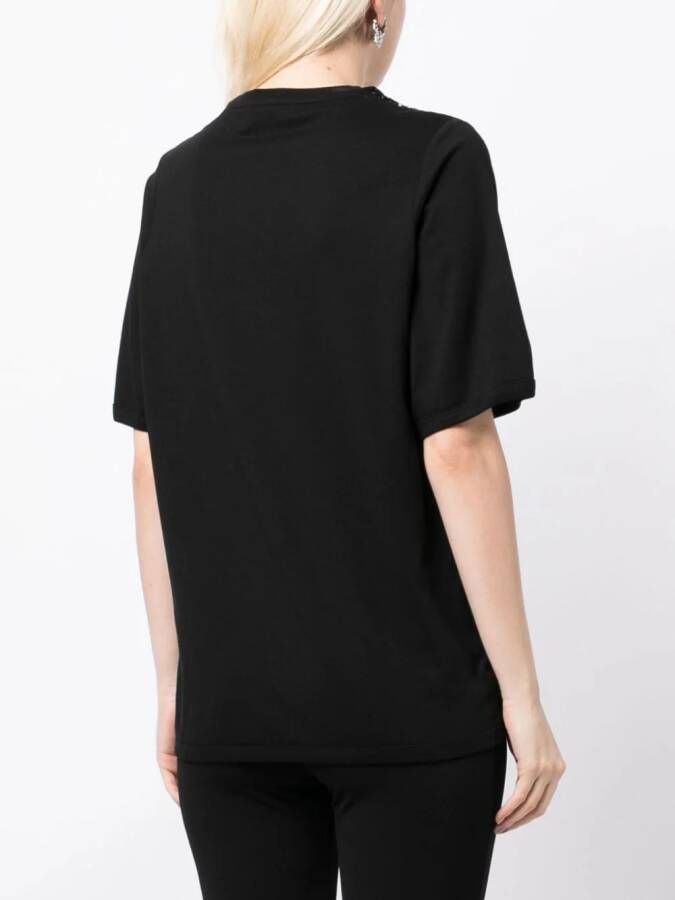 Elie Saab T-shirt verfraaid met pailletten Zwart
