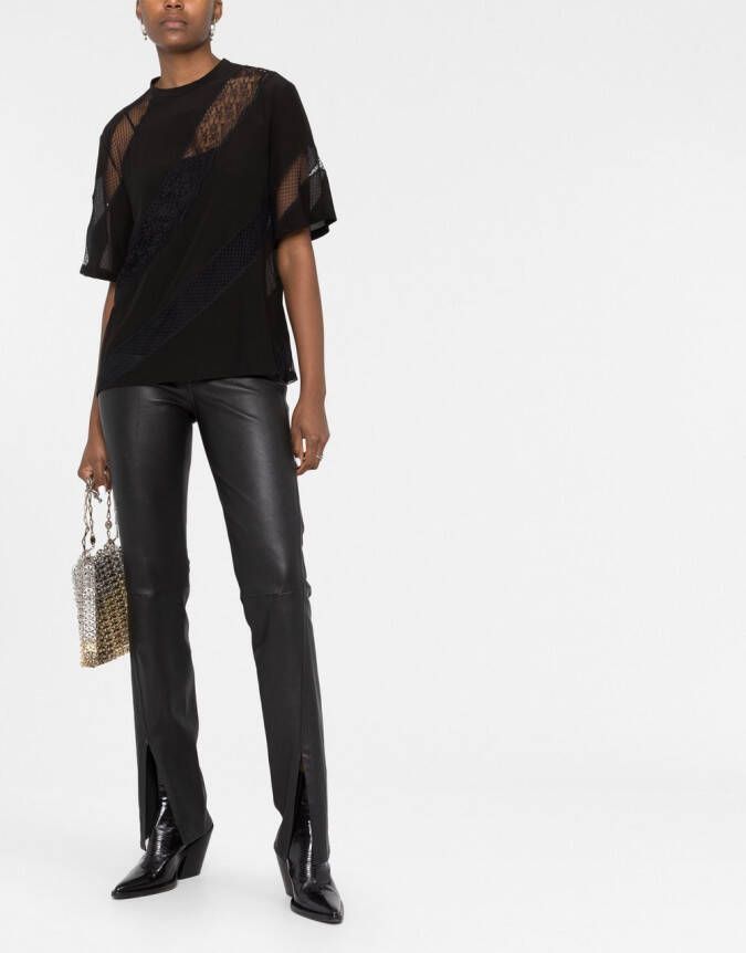 Elie Saab T-shirt met kant Zwart