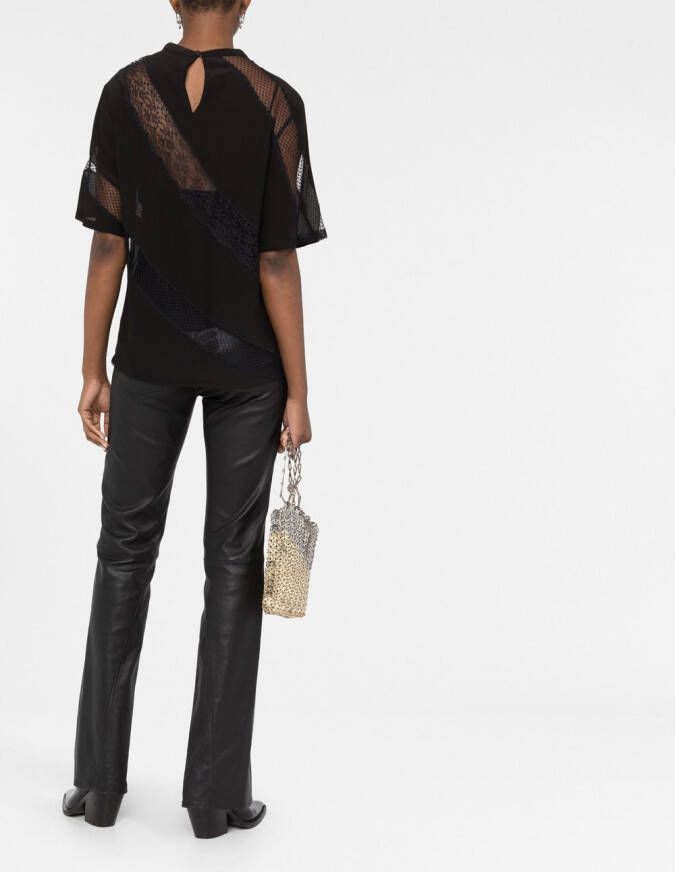 Elie Saab T-shirt met kant Zwart
