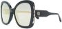 Elie Saab trim oversized zonnebril Zwart - Thumbnail 2
