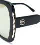Elie Saab trim oversized zonnebril Zwart - Thumbnail 3