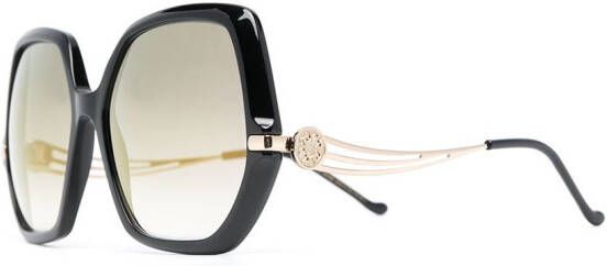 Elie Saab Zonnebril met oversized montuur Zwart