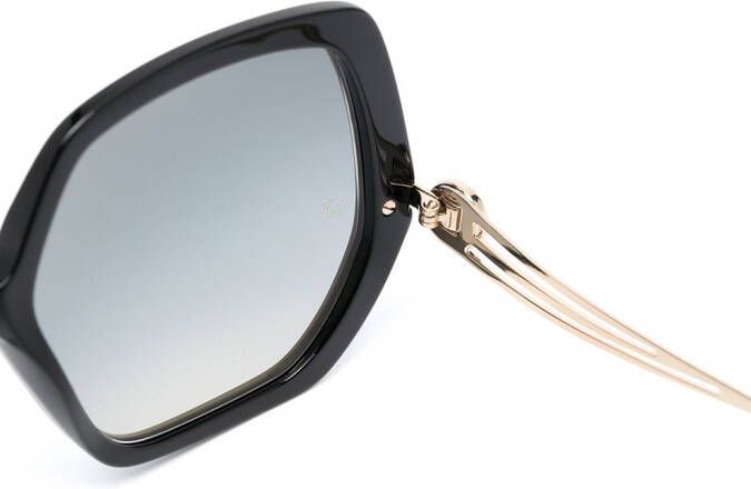 Elie Saab Zonnebril met oversized montuur Zwart