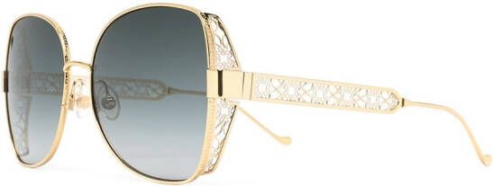Elie Saab Zonnebril met vlinder montuur Goud