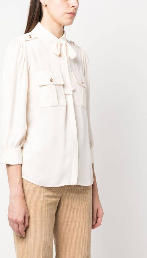 Elisabetta Franchi Button-up blouse Beige
