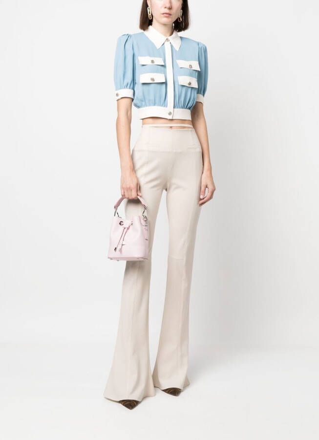 Elisabetta Franchi Cropped blouse Blauw