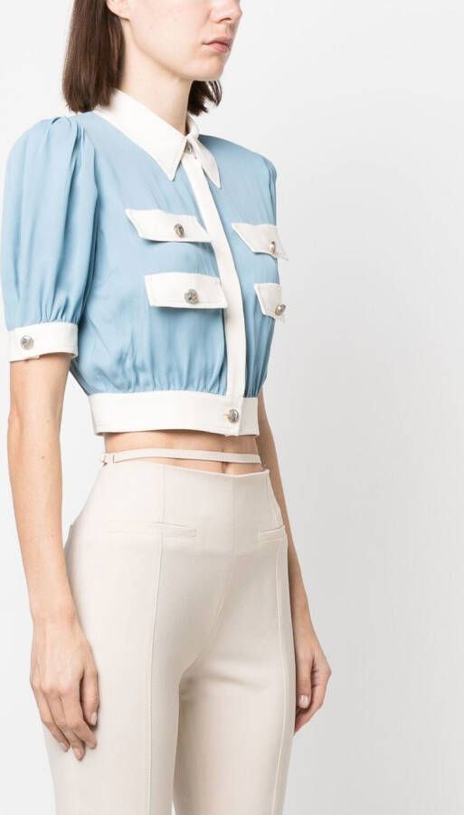 Elisabetta Franchi Cropped blouse Blauw