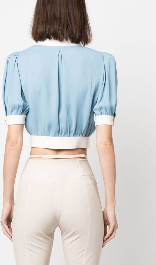 Elisabetta Franchi Cropped blouse Blauw
