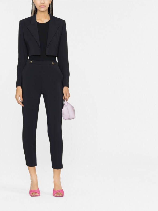 Elisabetta Franchi Cropped colbert Zwart