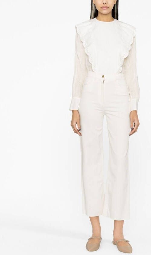 Elisabetta Franchi Cropped jeans Beige