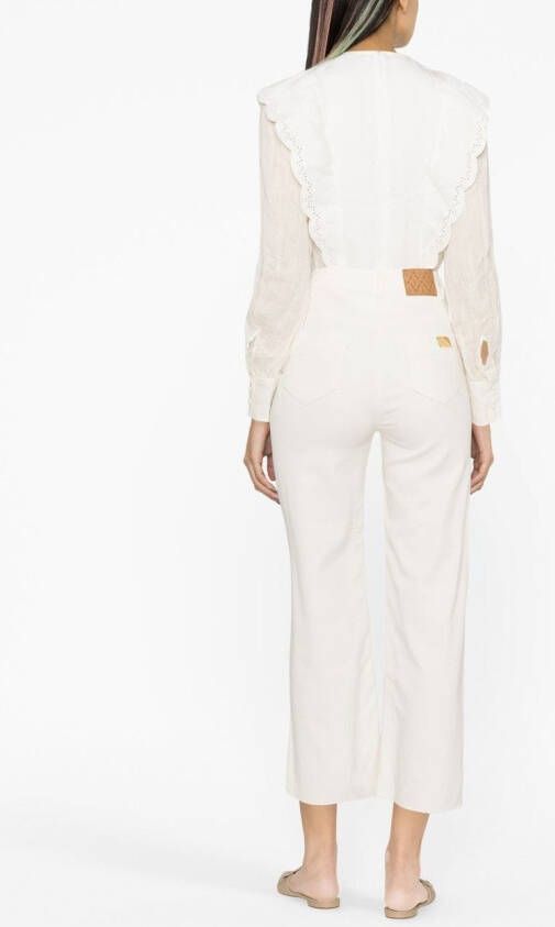 Elisabetta Franchi Cropped jeans Beige