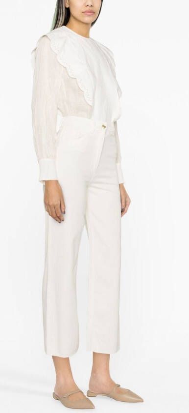 Elisabetta Franchi Cropped jeans Beige