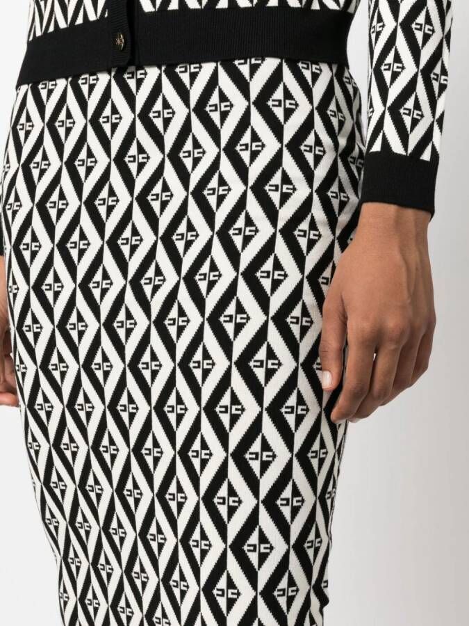 Elisabetta Franchi Rok met geometrisch patroon Zwart