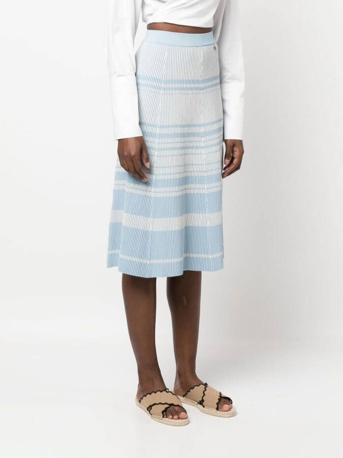 Elisabetta Franchi Geribbelde rok Blauw