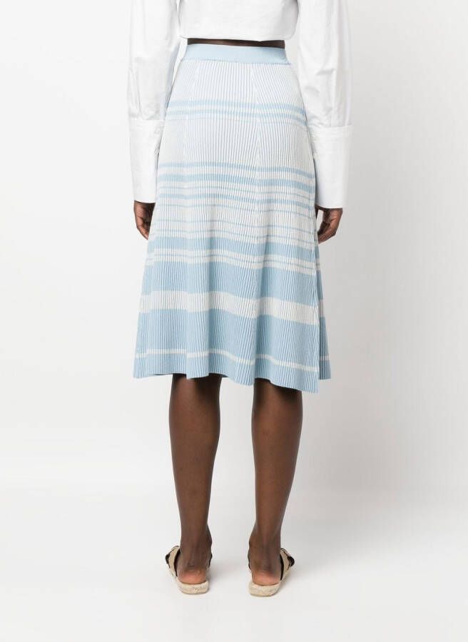 Elisabetta Franchi Geribbelde rok Blauw