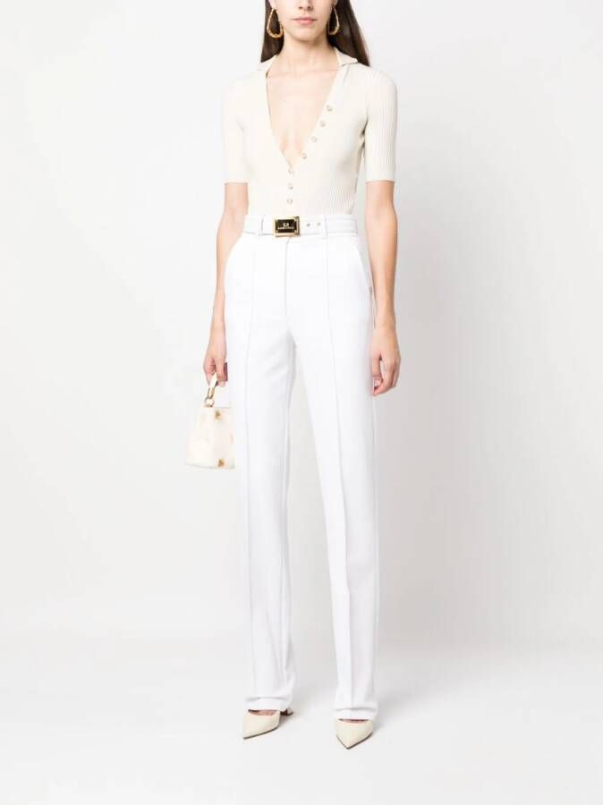 Elisabetta Franchi High waist pantalon Wit