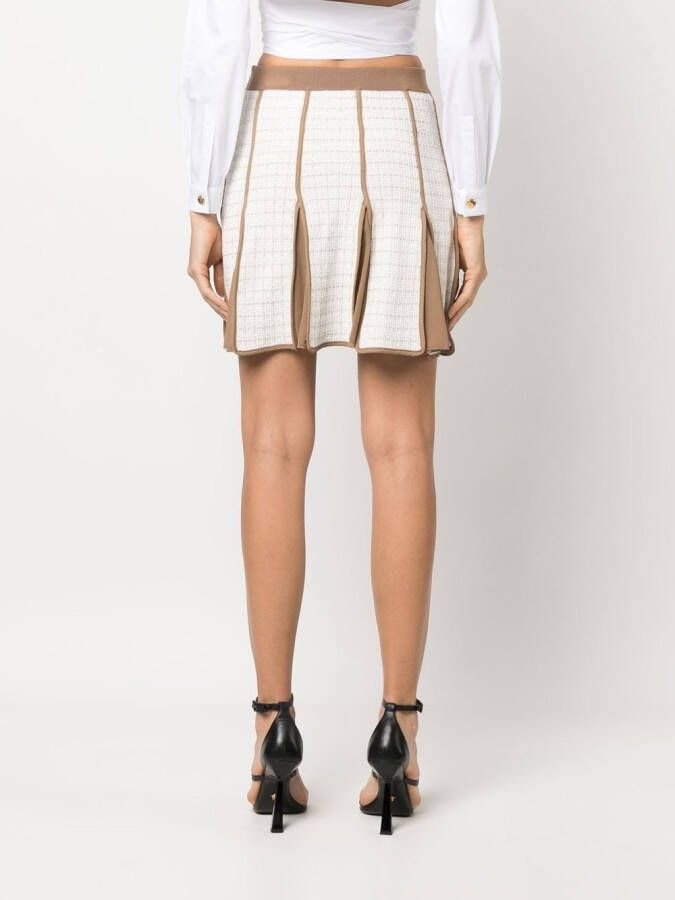 Elisabetta Franchi High waist plooirok Beige