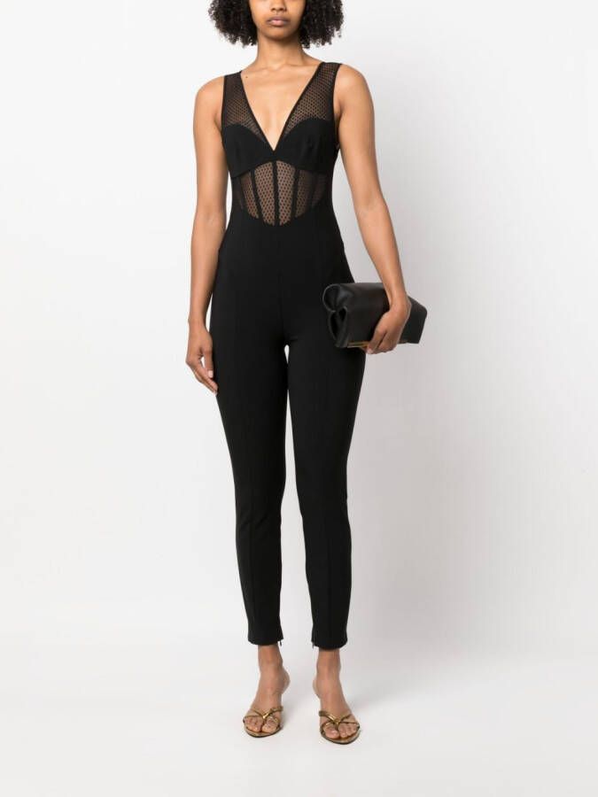 Elisabetta Franchi Jumpsuit met tule Zwart