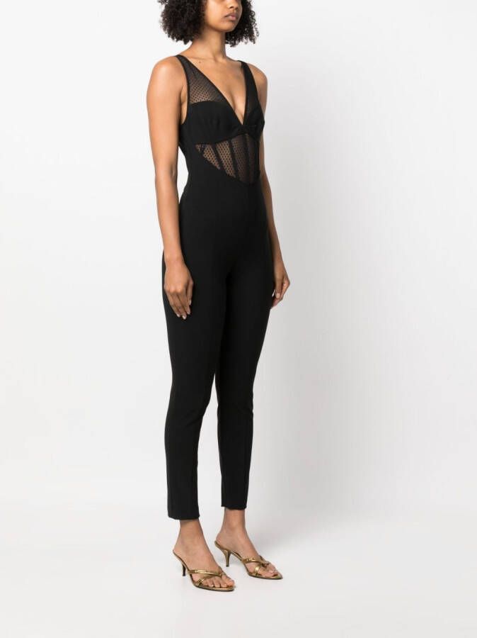 Elisabetta Franchi Jumpsuit met tule Zwart