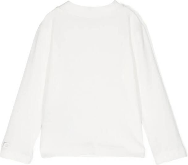 Elisabetta Franchi La Mia Bambina Sweater met geborduurd logo Wit