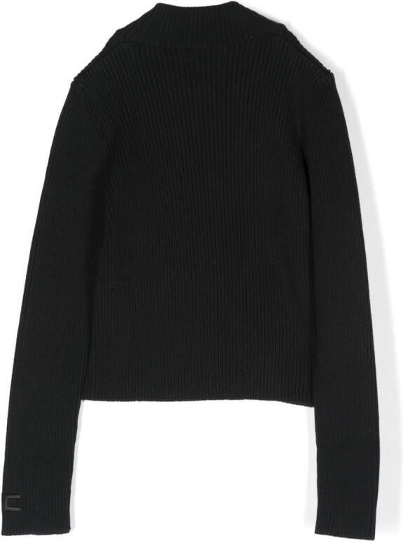 Elisabetta Franchi La Mia Bambina Ribgebreide coltrui Zwart