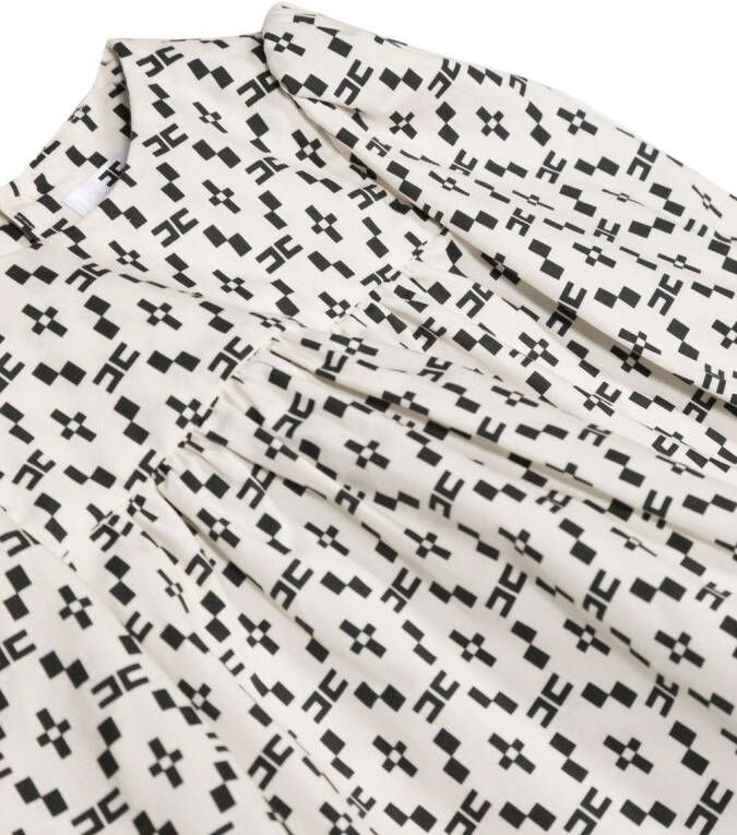 Elisabetta Franchi La Mia Bambina Shirt met geometrische print Beige