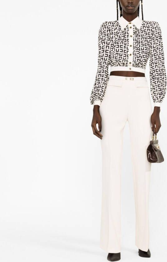Elisabetta Franchi Flared broek Beige