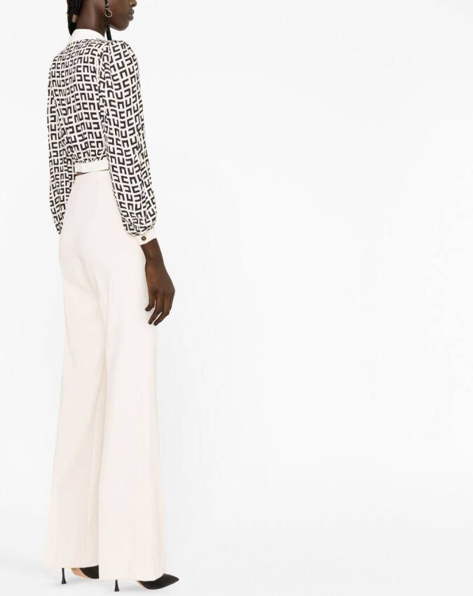 Elisabetta Franchi Flared broek Beige