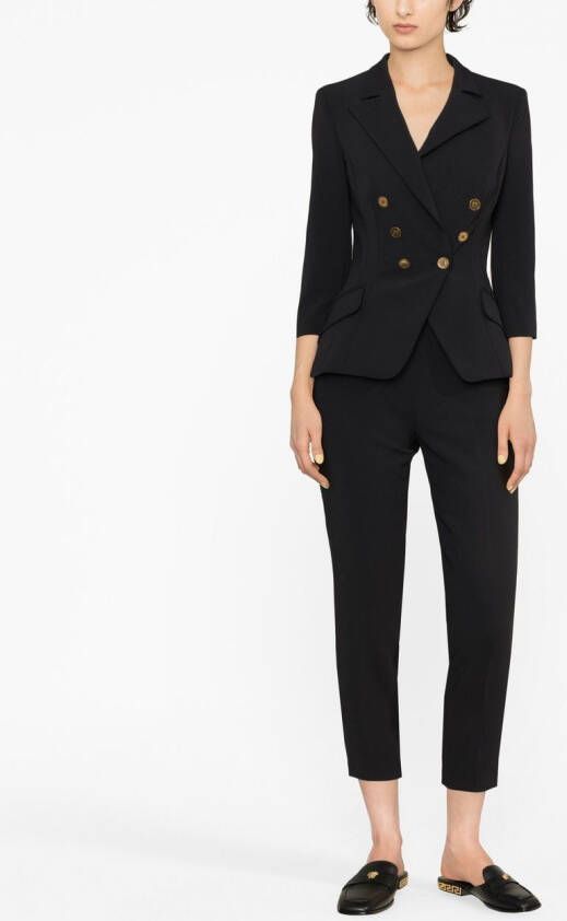Elisabetta Franchi Pantalon met logoplakkaat Zwart