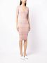 Elisabetta Franchi Midi-jurk met V-hals Roze - Thumbnail 3