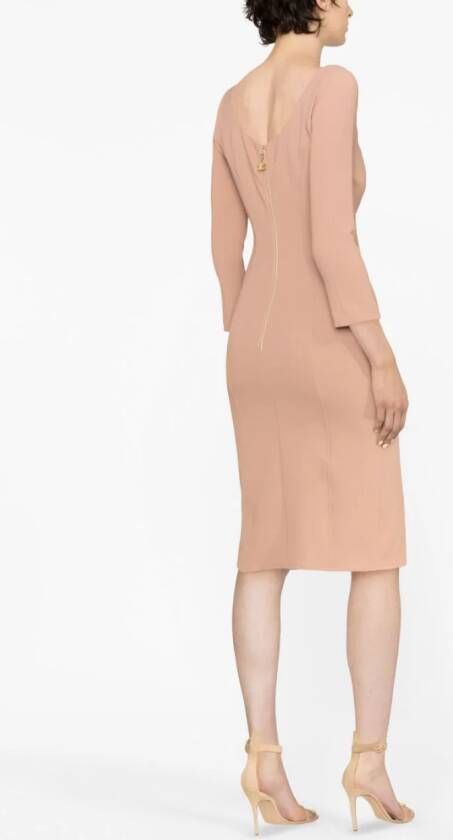 Elisabetta Franchi Midi-jurk met V-hals Roze