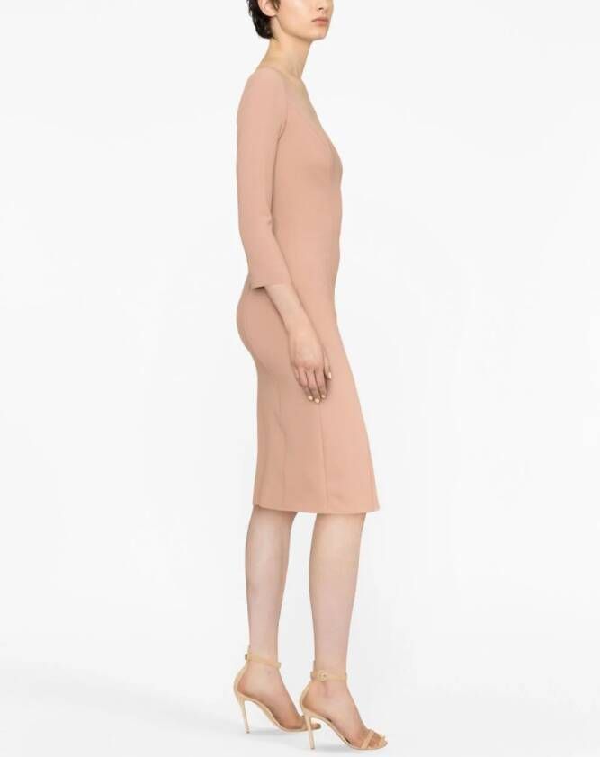 Elisabetta Franchi Midi-jurk met V-hals Roze