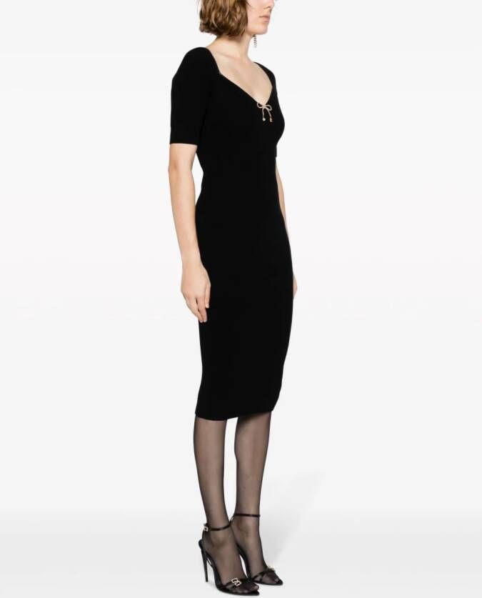 Elisabetta Franchi Midi-jurk van wolmix Zwart