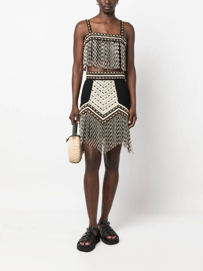 Elisabetta Franchi Mini-rok met kralen Zwart