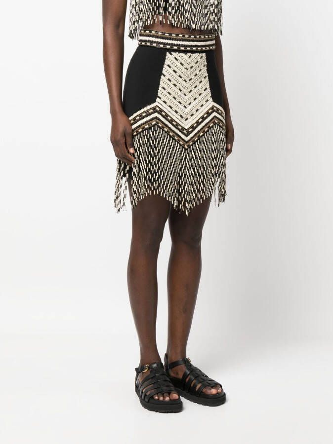 Elisabetta Franchi Mini-rok met kralen Zwart