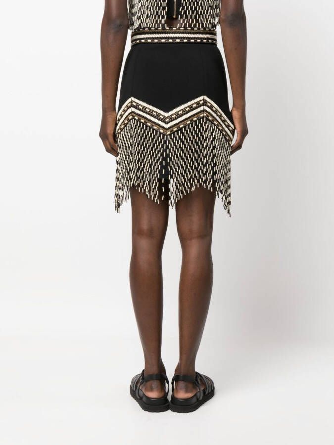 Elisabetta Franchi Mini-rok met kralen Zwart