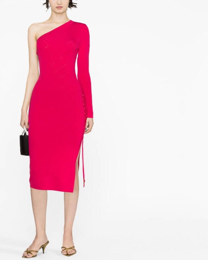 Elisabetta Franchi Asymmetrische midi-jurk Roze